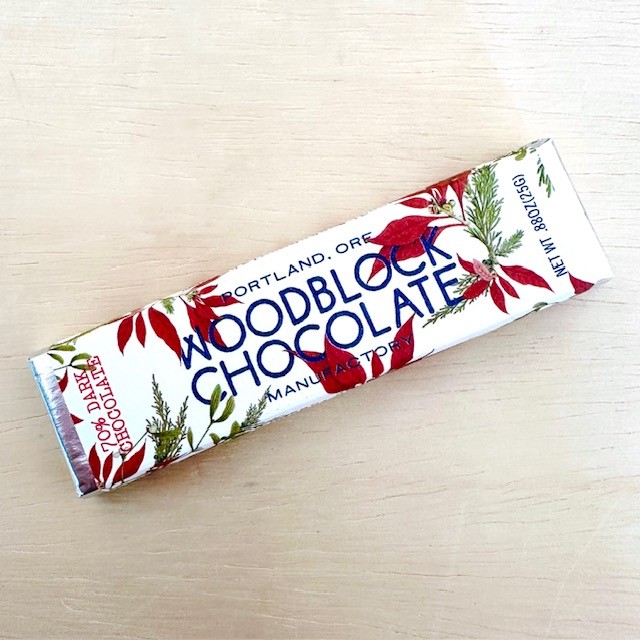 Woodblock Holiday Dark Chocolate Bar