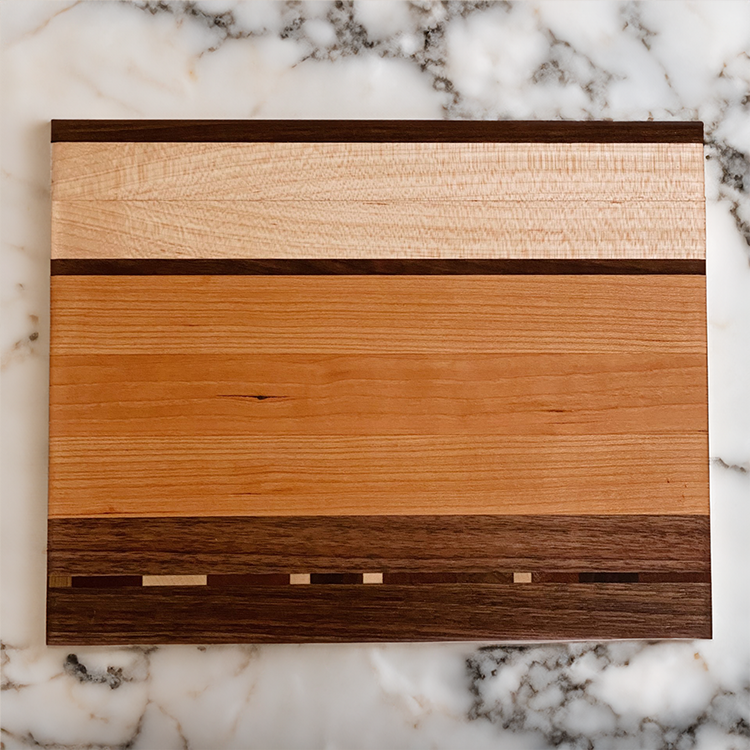 Wood Cutting Board with Walnut and White Ash