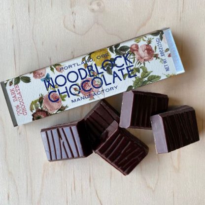Woodblock Dark Chocolate Bar with Floral