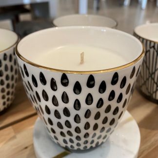 Black Pattern Gold Rim Candle