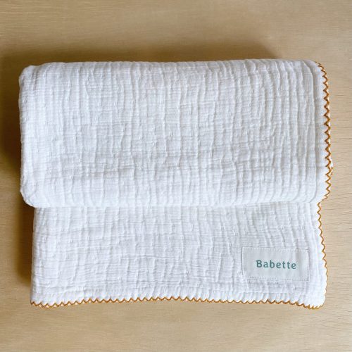 Yellow Stitch Stroller Blanket