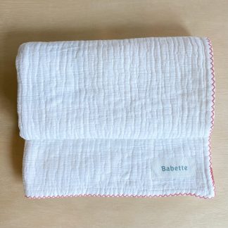 Pink Stitch Stroller Blanket